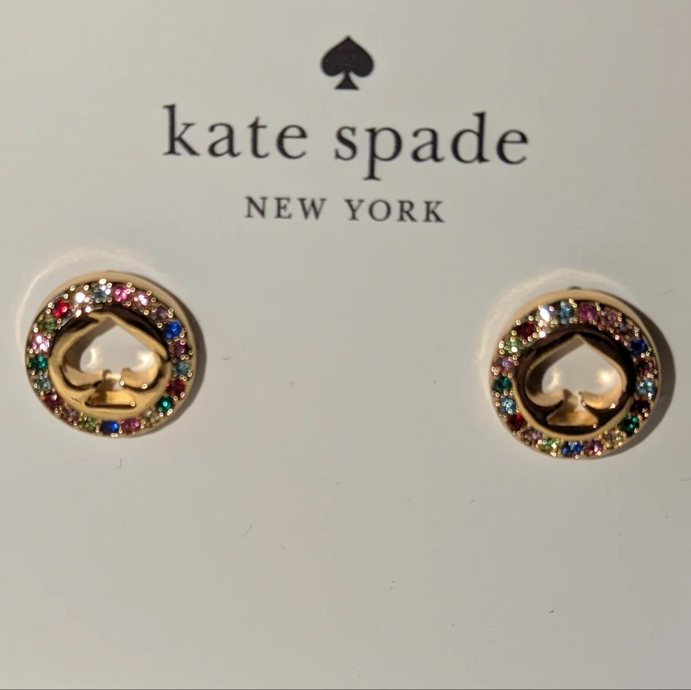 NWT Kate Spade Multicolor Spot The Spade Stud Earrings